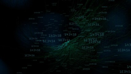  Big data computer moving at speed through matrix concept