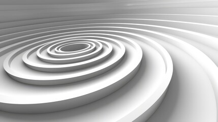 A black and white spiral design is centrally positioned against a white background in this image The design appears in both black and white tones
