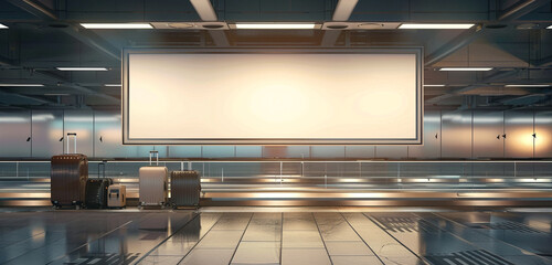 Premium luggage area adorned with an upscale and eye-catching blank billboard
