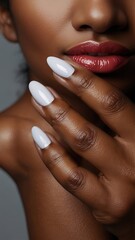 Beautiful girl hand care, manicure beauty look