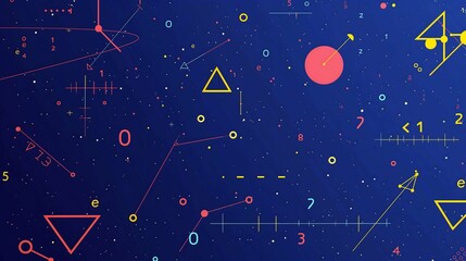 Fototapeta premium Cosmic Geometry Dance, Galactic Math Jam, Celestial Equation Rave