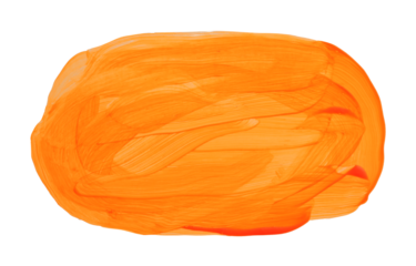 PNG Art oil and acrylic smear blot oval painting elements. Abstract yellow, orange color hand drawn stain brushstroke texture on transparent background.