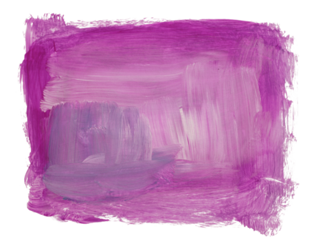 PNG Art Oil and Acrylic smear painting blot frame elements. Abstract texture violet lilac color brushstroke stain isolated on transparent background.