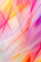 A colorful abstract painting with pink, yellow, and orange hues