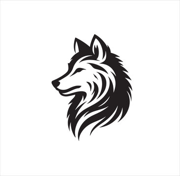 recommend clip art: Silhouette of wolf on white background
                    
