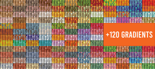 Metal Gradient.Metallic Gold Color Collection. Gradient Set. Vector. Metallic Gold Color Collection. Pearl Effect.Vector. Gold, Silver, Bronze Palette. Steel, Iron, Aluminium, social media post, Web