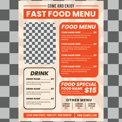 fast food menu restaurant design template flyer design layout menu and service