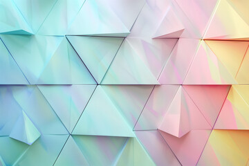 Obraz premium A colorful wall made of triangles