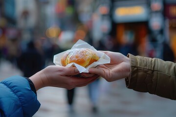 Person Holding a Pastry
