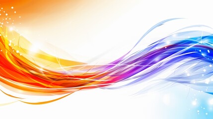 Obraz premium Center, white focal point featuring blue, red, yellow, orange, and white swirls and stars