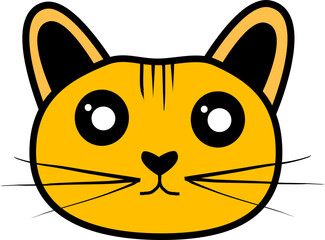  A vector illustration of an orange cat with black whiskers.
