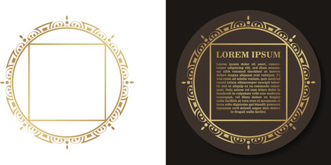 Luxury calligraphy square ornament frame line