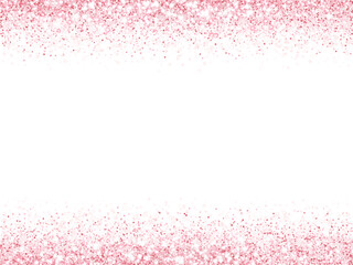 Pink glitter lights background. Sparkling glittering rain effect. Luxury frame for mother's day, Valentine, wedding, birthday party.