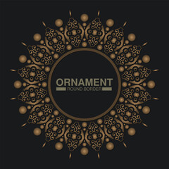 Luxury Gold round floral frame design