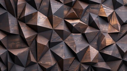3d Wooden pattern Panel, With Wooden Background For Wall, 3d illustration. Abstract low poly background. Polygonal shapes background, geometric shape with wood texture