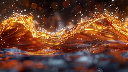 Naklejka premium Vibrant Liquid Gasoline Waves in High-Speed Photography with Dramatic Lighting