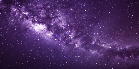 Obraz premium The deep purple night sky is filled with twinkling stars, the Milky Way stretching across it like a shimmering ribbon