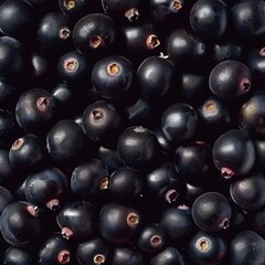 Dark purple berries texture background, currant pattern, elderberry banner, black irga, saskatoon berry