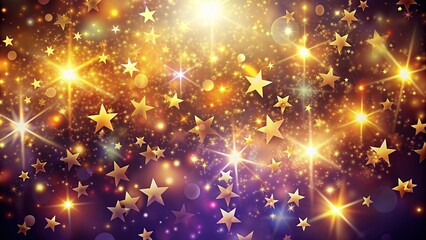 Abstract background with glowing stars and sparkles on backdrop