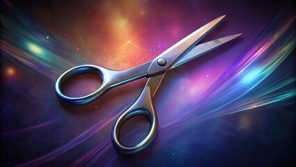 Pair of scissors cut out on background