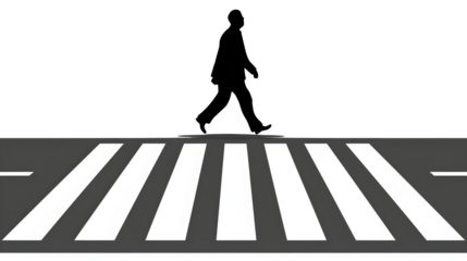 Pedestrian Walking Sign for Crosswalk Safety, Isolated on White, Transparent Background, PNG File, Hand Edited Generative AI