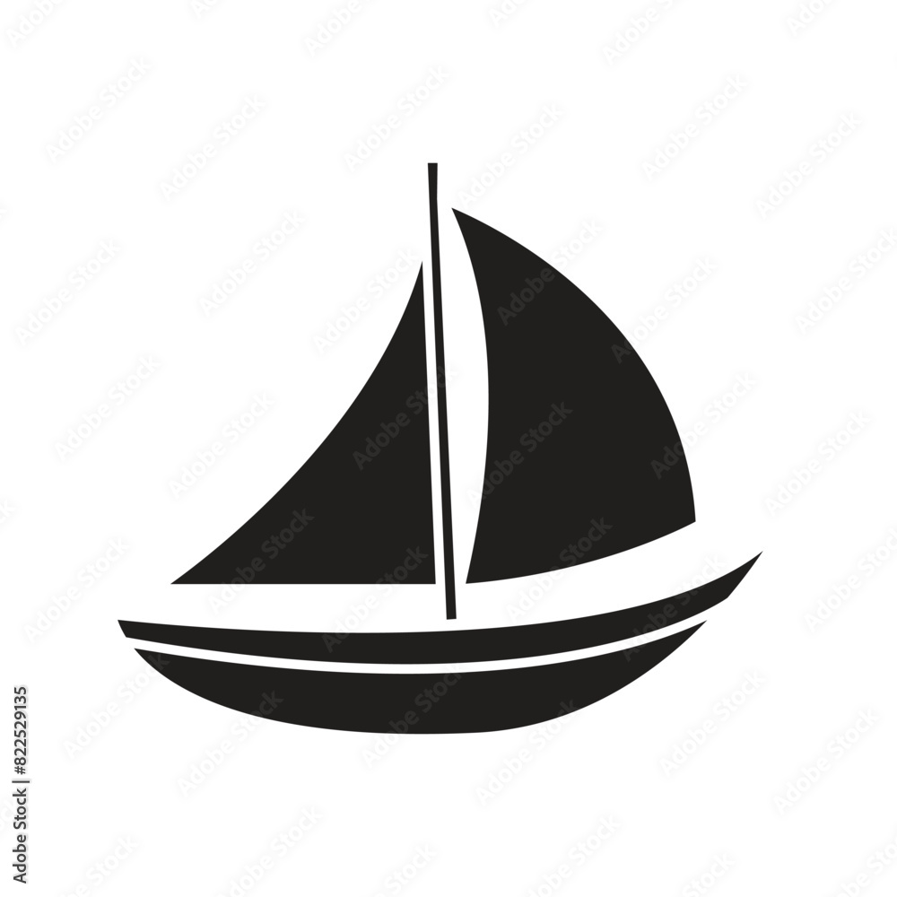 Wall mural sailboat icon logo