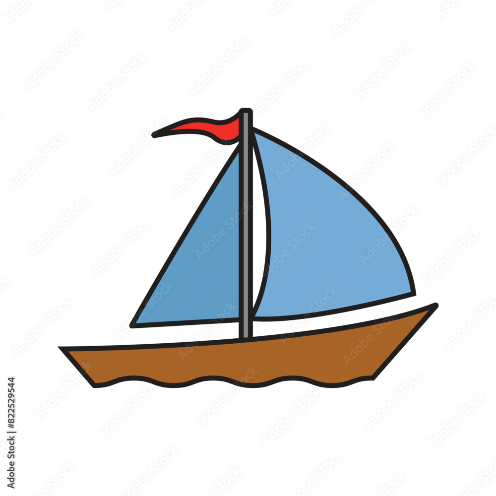 Poster sailboat icon logo