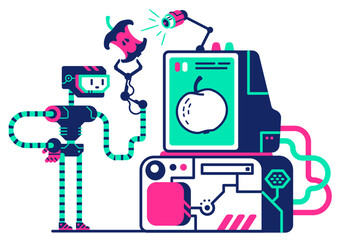 Robot helping with machine learning