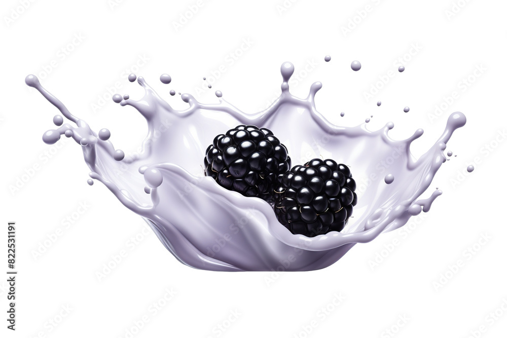 Sticker Blackberries in yogurt splash 