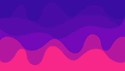 Pink and purple paper waves abstract banner design. Paper craft landscape with gradient fade colors. Desktop wallpaper.