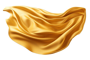 Flying golden silk fabric. cut out on transparent	