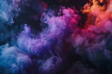 Obraz premium Colorful Smoke Explosion on Dark Background, 3D Render