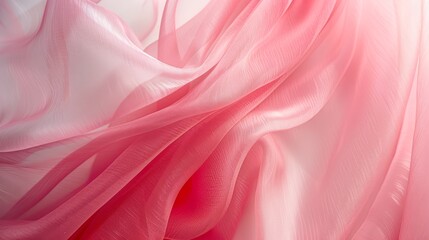Fototapeta premium A close-up of a pink fabric against a white background Repeated backgrounds have been removed for clarity