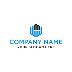 WMW letter shaped hexagon and cube logo with letter design for company identity