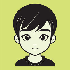 child with a smile cute boy face vector 