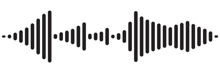 Sound Wave Icon outline collection in black