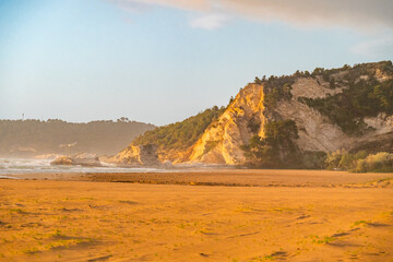 Beautiful old town of Vieste wit beach, Gargano peninsula, Apulia region, South of Italy