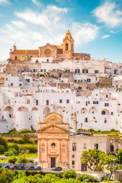 Ostuni white town skyline, Brindisi, Apulia Italy. Europe.