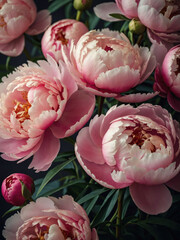 Floral elegance, pink peony flowers creating a stunning background.