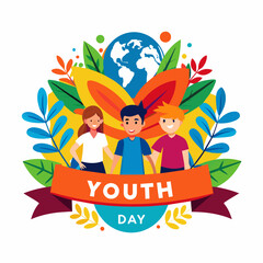 vector-international-youth-day-celebration-banner