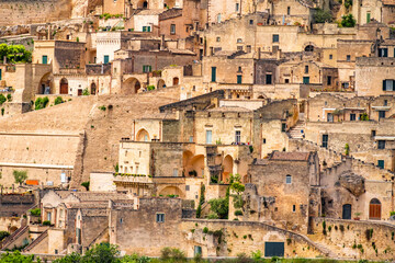 View of the ancient town of Matera, Sassi di Matera in Basilicata, southern Italy