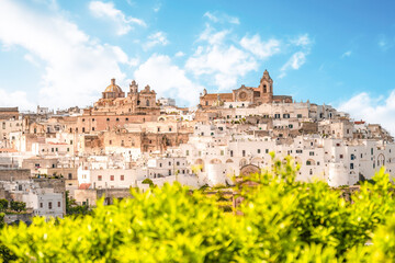 Fototapeta premium Ostuni white town skyline, Brindisi, Apulia Italy. Europe.