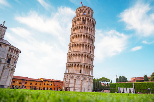 Pisa Cathedral and the Leaning Tower in Pisa, Italy.