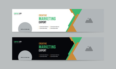 Linkedin cover design template or header, business creative banner, eps 10.	