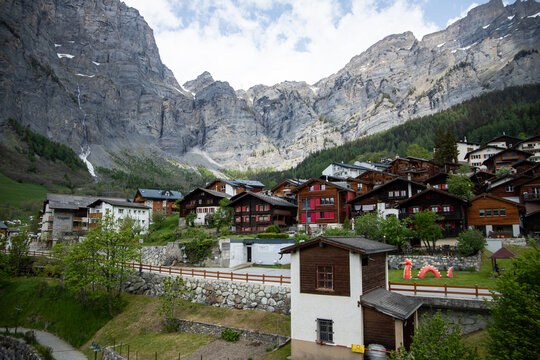 Leukerbad, Switzerland 28.05.2023 - Gemmi Pass Mountain Background