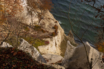 Kreidefelsen Möns Klint im Herbst.