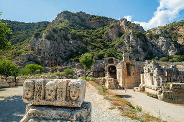 Myra archaeological site in Demre, Turkey. The Ancient City of Myra is especially famous for its...
