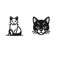 High quality Cat logotype vector silhouette isolated on white background