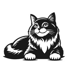 High quality Cat logotype vector silhouette isolated on white background