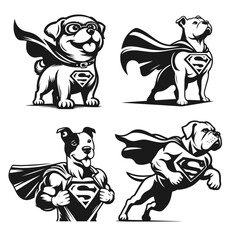 High quality Super Dog logotype vector silhouette isolated on white background